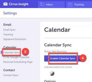 Enable Calendar Sync