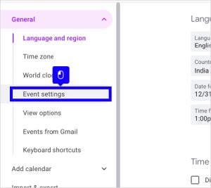 Event Settings