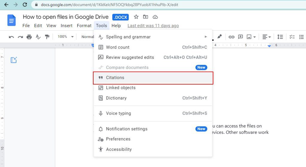 Google Docs Tips and tricks citations