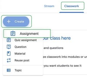 Google Workspace Education : assignment