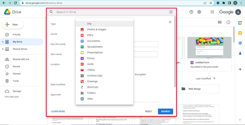 Google Drive Search
