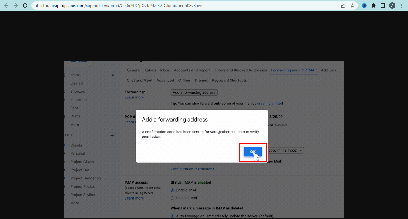 Add confirmation code