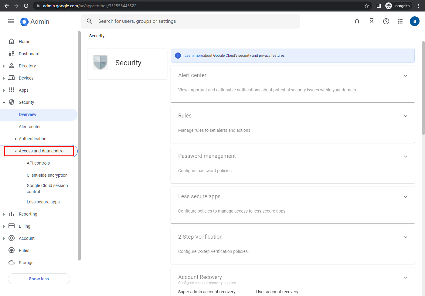 access and data control