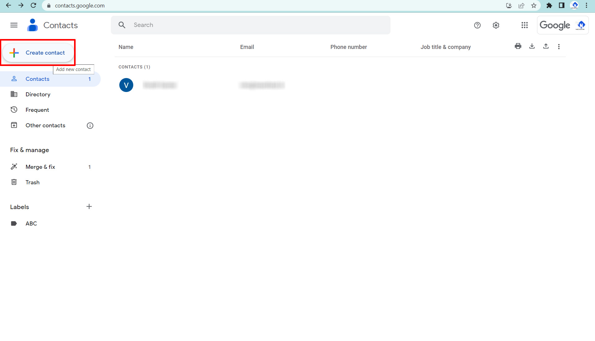 Import / Export Gmail Contacts