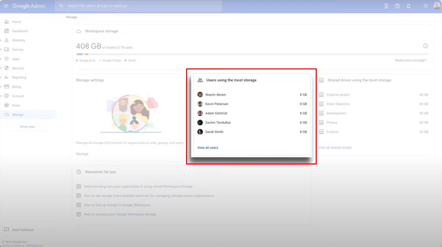 users using more storage 