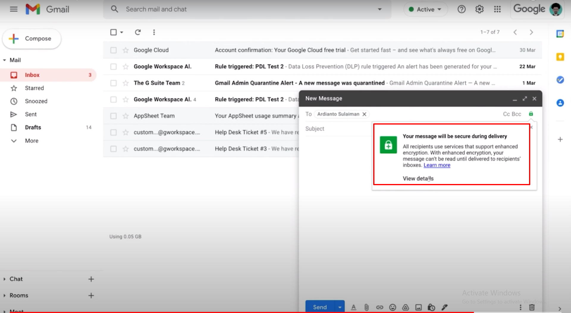 Setup S/MIME message