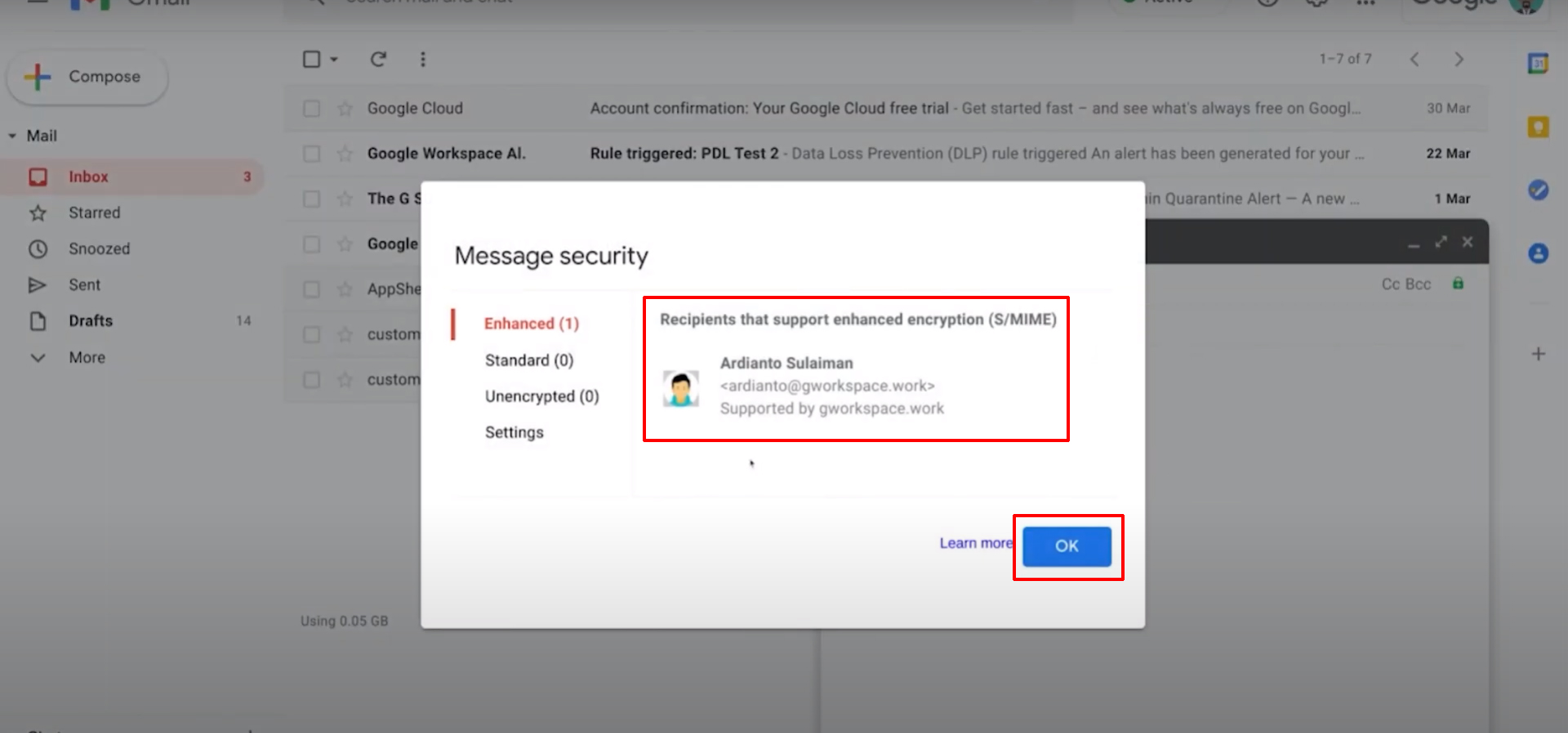 Setup S/MIME security