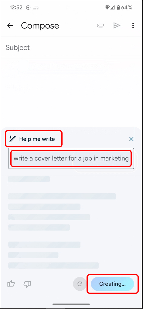 Duet AI Google Workspace Compose Email
