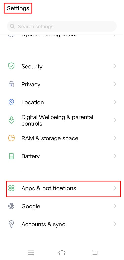 apps and notifications