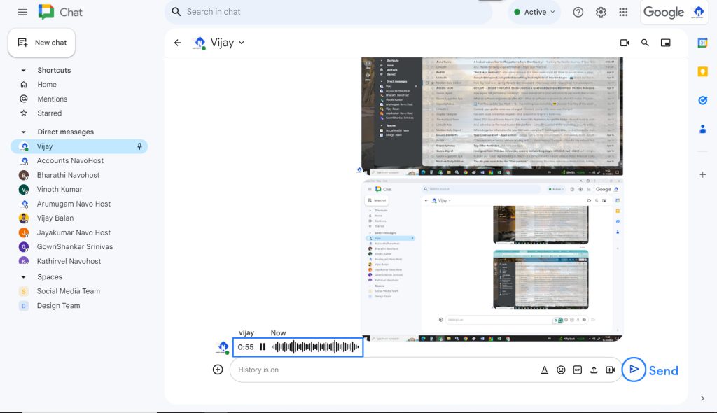 send voice message in chat