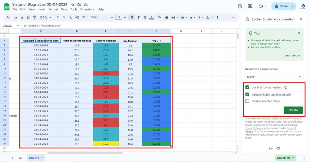 Looker Studio Report