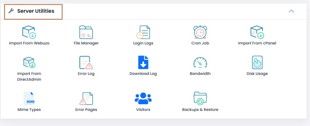 backup in webuzo