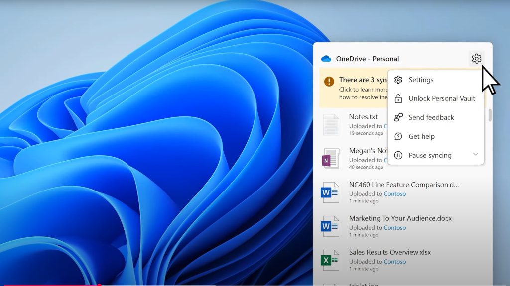 One drive Sync - settings