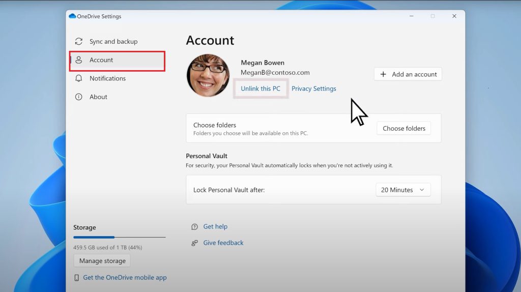 One drive Sync - account