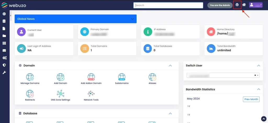 Install WordPress on webuzo