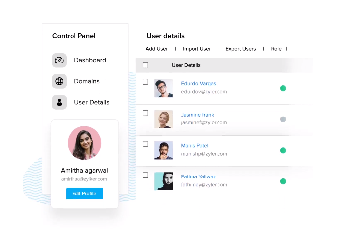 zoho control panel