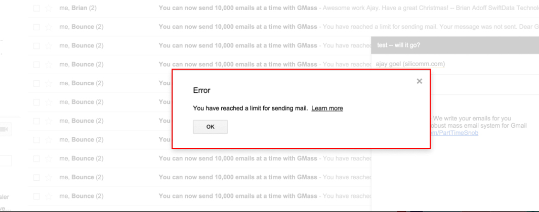 google workspace email sending limit